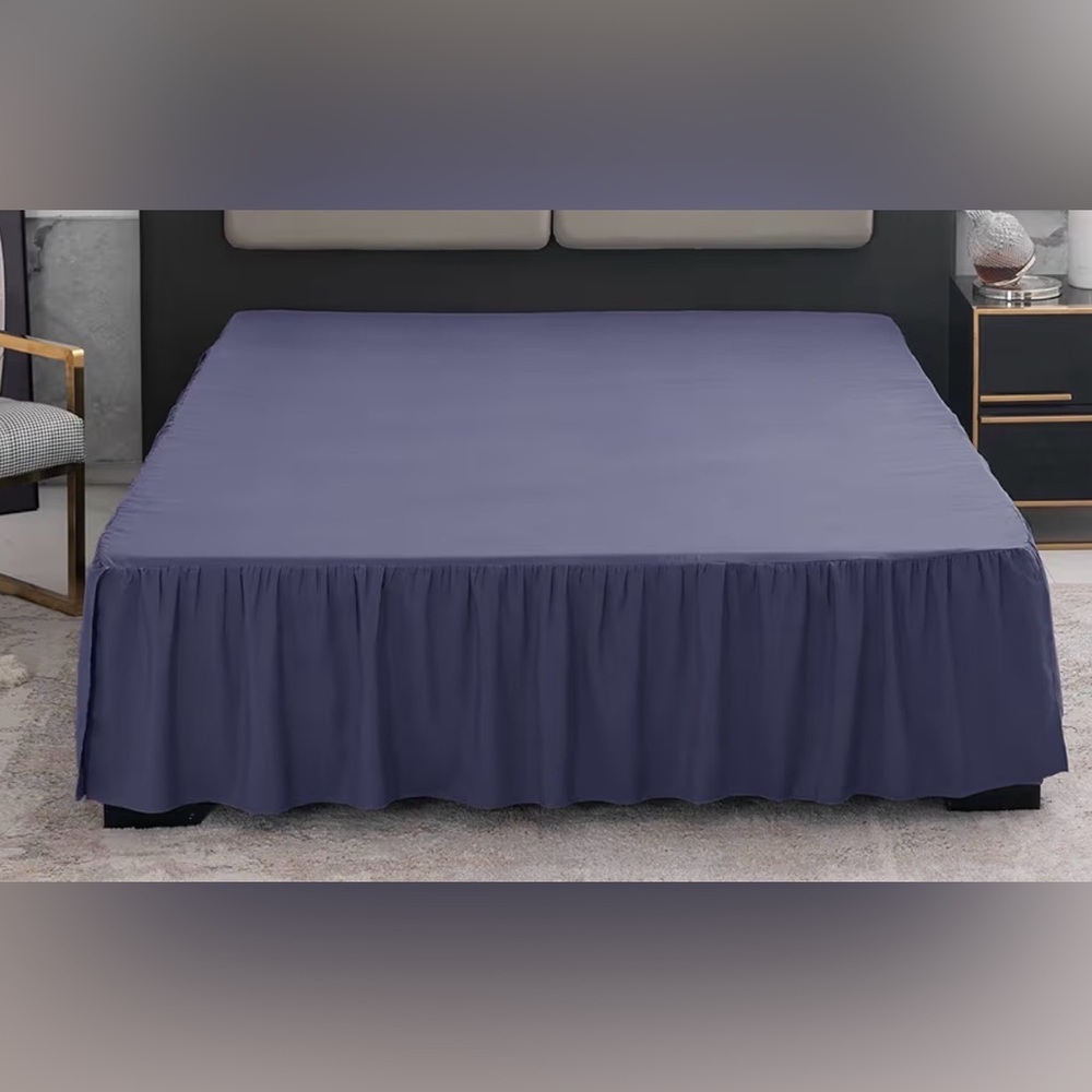 Elegant Navy blue twin Bed Skirt